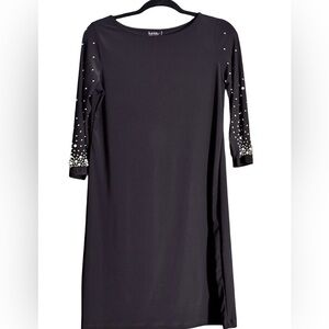 Nicole Miller Black Sequin Embellished Sheath Dress